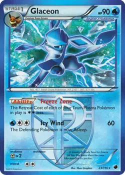 Glaceon - 23/116 - Rare HP, English Pokemon Plasma Freeze - Image 1