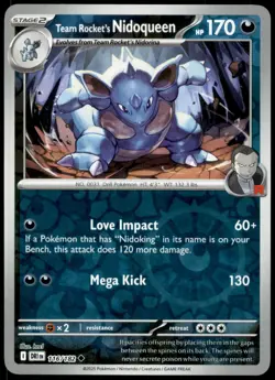 Team Rocket's Nidoqueen 116/182 Uncommon Destined Rivals Pokemon Reverse Holo NM - Image 1
