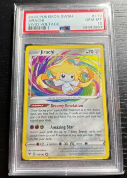 PSA 10 GEM MINT Jirachi Amazing Rare Vivid Voltage 119/185 Pokemon Card - Image 1
