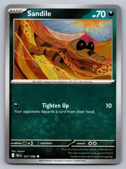 Pokemon TCG SV: Black Bolt Sandile 057/086 - Image 1