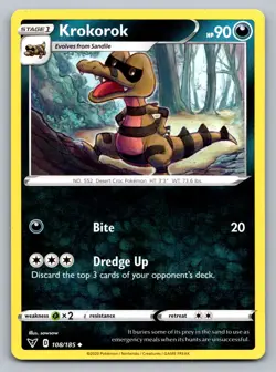 Pokemon TCG SWSH04: Vivid Voltage Krokorok 108/185 - Image 1