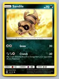 Pokemon TCG SM Base Set Sandile 83/149 - Image 1