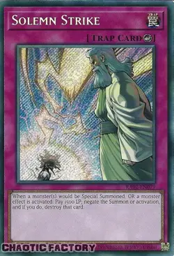 YUGIOH RA02-EN079 Solemn Strike Secret Rare 1st Edition NM - Image 1