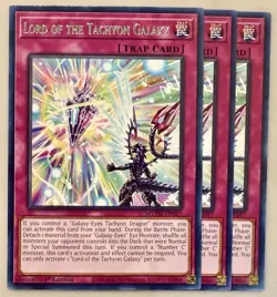 Yugioh! 3x Lord of the Tachyon Galaxy MZTM-EN017 Rare 1st Ed NM - Image 1