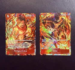 Sabo and Portgas D. Ace Illustration Box Volume 5 Promos OP05-007 & ST15-005 NM - Image 1