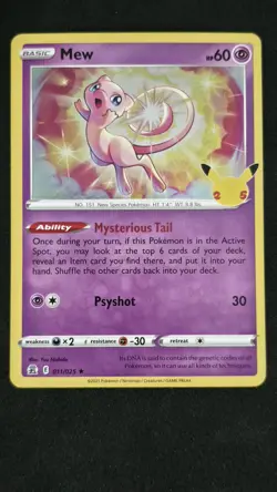 Mew 011/025 - Pokemon TCG Celebrations (2021) - NM- Holo Rare Card - Image 1