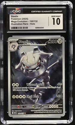 Steelix 150/132 Illustration Rare Holo Mega Evolution Pokemon CGC 10 Gem Mint - Image 1