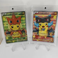 Pikachu Poncho Promo Trading Card Set 2 with Magnet Case Pokemon Collectibles - Image 1