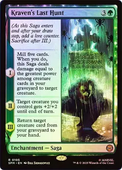NM Foil Kraven's Last Hunt, MTG, Marvel's Spider-Man, Magic the Gathering, 105 - Image 1