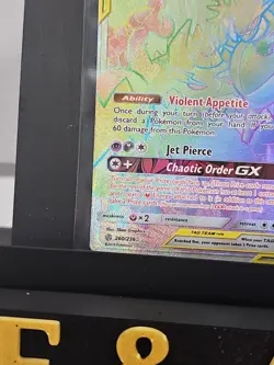 Pokemon Naganadel & Guzzlord GX TAG TEAM 260/236 Cosmic Eclipse Rainbow Holo DMG - Image 5