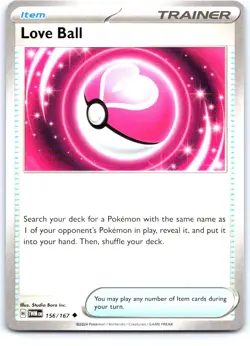 Love Ball 156/167 Uncommon Twilight Masquerade Pokemon Near Mint - Image 1