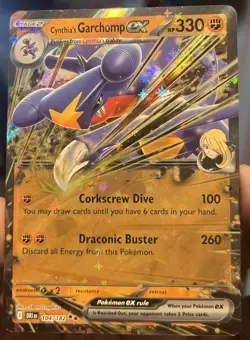 Pokemon TCG Destined Rivals cynthia's Garchomp EX 104/182 Double Rare - Image 1