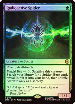 NM Foil Radioactive Spider, MTG, Marvel's Spider-Man, Magic the Gathering, 111 - Image 1