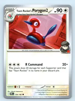 Team Rocket's Porygon2 154/182 Common Destined Rivals Pokemon Near Mint - Image 1