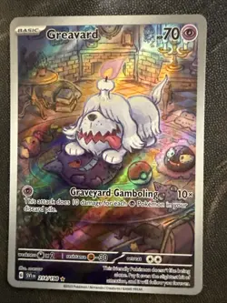 Pokemon TCG Greavard 214/198 Scarlet & Violet Illustration Rare Full Art Holo - Image 1