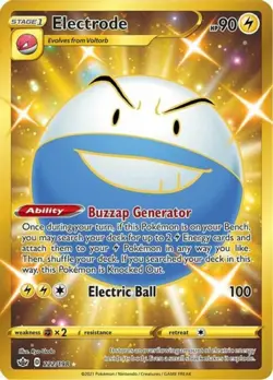 NM-Mint Electrode - 222/198 - Secret Rare Pokemon Chilling Reign - Image 1