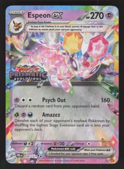 Espeon ex 034/131 Pokemon TCG Prismatic Evolutions Stamped NM - Image 1