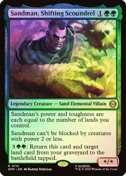 NM Foil Sandman, Shifting Scoundrel, MTG, Marvel's Spider-Man, Magic, 112 - Image 1