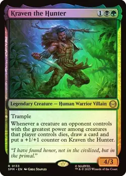 NM Foil Kraven the Hunter, MTG, Marvel's Spider-Man, Magic the Gathering, 133 - Image 1