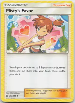 Misty's Favor 202/236 Uncommon Unified Minds Pokemon TCG NM - Image 1