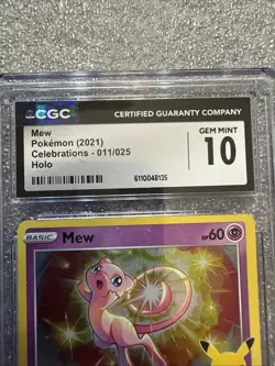 Pokemon Mew Celebrations Holo Rare #011 CGC 10 Gem Mint - Image 2