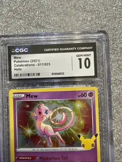 Pokemon Mew Celebrations Holo Rare #011 CGC 10 Gem Mint - Image 4