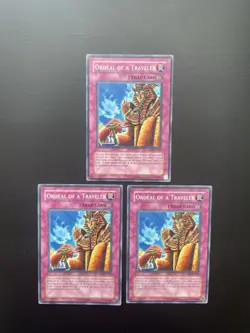 Yugioh Ordeal Of A Traveler DB2-EN239 Unlimited Edition Common LP/MP X3 - Image 1