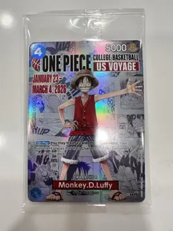 Monkey.D.Luffy College Basketball US Voyage P-055 One Piece Promo Card Gem mint! - Image 1
