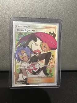 Pokemon TCG Full Art Trainer Holo Card Jessie and James 68/68 Hidden Fates - Image 1