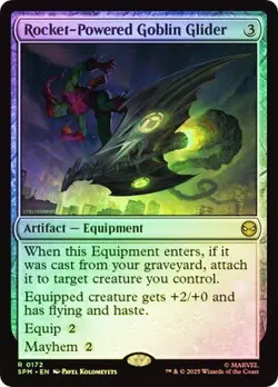 NM Foil Rocket-Powered Goblin Glider, MTG, Marvel's Spider-Man, Magic, 172 - Image 1