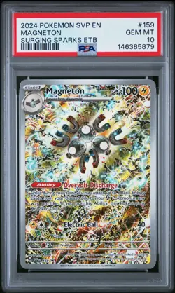 Magneton 159 PSA 10 Surging Sparks ETB Black Star Promo Pokemon Card Game - Image 1