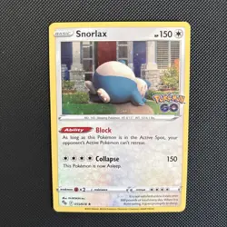 Pokemon Snorlax 055/078 Cosmo Holo With Swirl Pokemon Go NM - Image 1