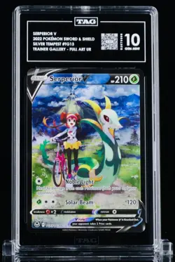 2022 POKEMON SWORD & SHIELD SILVER TEMPEST #TG13 FULL ART/SERPERIOR V TAG 10 - Image 1
