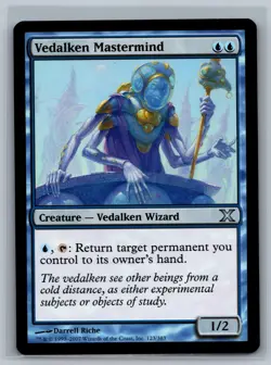 Magic The Gathering 10th Edition Vedalken Mastermind #123/383 MTG TCG CCG Tenth - Image 1
