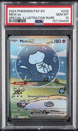 2024 POKEMON PAF EN-PALDEAN FATES SPECIAL ILLUSTRATION RARE #232 MEW EX PSA 10 - Image 1
