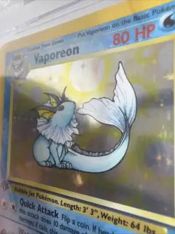 1999 Pokemon Jungle 1st Edition #12 Vaporeon Holo R BGS 9 MINT W/ SUBGRADE 10 - Image 5
