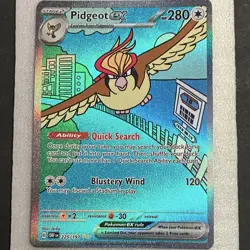 Pokemon Pidgeot ex 225/197 SV03 Obsidian Flames SIR Holo Full Art ENG - Image 1