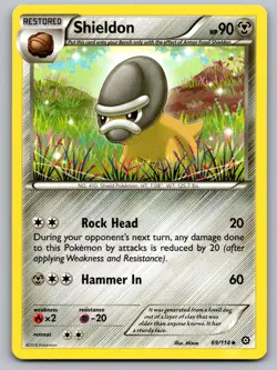 Shieldon 69/114 Uncommon Steam Siege Pokemon Lightly Played - Image 1