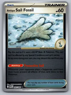 Antique Sail Fossil 069/088 Common Perfect Order Pokemon Reverse Holo Near Mint - Image 1