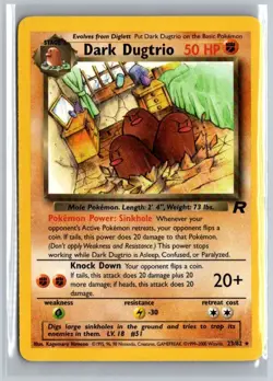 Dark Dugtrio 23/82 Rare Team Rocket Pokemon Unlimited Lightly Played - Image 1