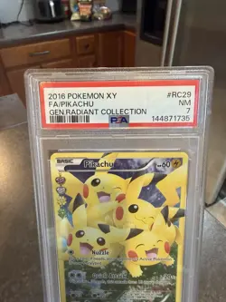 2016 Pokemon Pikachu Full Art Holo RC29/RC32 PSA 7 NM - Image 2