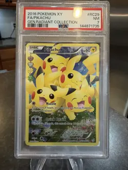 2016 Pokemon Pikachu Full Art Holo RC29/RC32 PSA 7 NM - Image 3