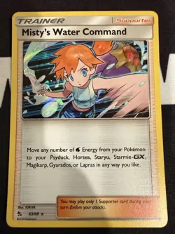 MISTY'S WATER COMMAND 63/68 HOLO RARE HIDDEN FATES POKEMON CARD NM - Image 1