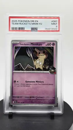 2025 POKEMON DRI EN-DESTINED RIVALS #087 TEAM ROCKET'S MIMIKYU PSA 9 - Image 1