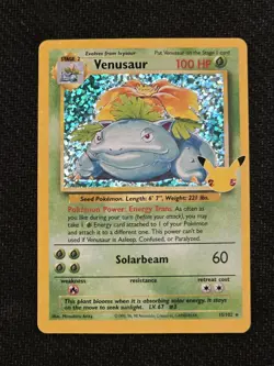 Pokemon TCG Venusaur Holo Celebrations 25th Anniversary Rare Card 15/102 NM/M - Image 3