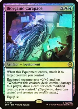 NM Foil Biorganic Carapace, MTG, Marvel's Spider-Man, Magic the Gathering, 124 - Image 1