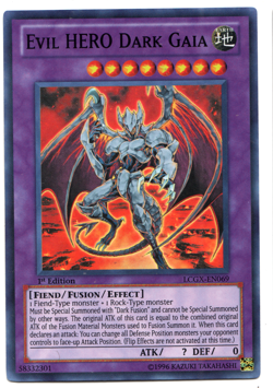 Evil HERO Dark Gaia LCGX-EN069 Unlimited Super Rare LP Yu-Gi-Oh! - Image 1