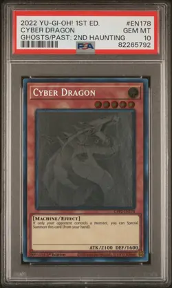 YUGIOH! Cyber Dragon Ghost Rare GFP2-EN178 Ghosts from the Past 1st Ed PSA 10 - Image 1