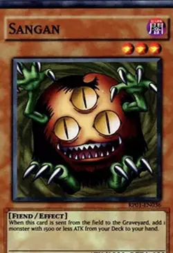 Konami Yu-Gi-Oh! TCG Sangan RP01-EN036 2020 reprint Effect Fiend Monster Card - Image 1