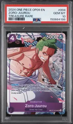 2024 Emperor’s in the new World Zoro-Juurou OP09 #004 Treasure Rare PSA 10 - Image 1